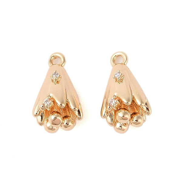 Colgantes de latón con rhinestone de vidrio transparente