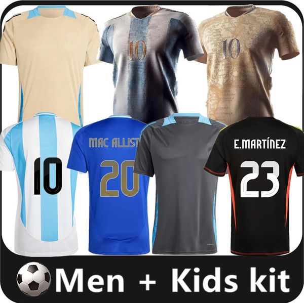 24 25 Argentina 3 star Soccer Jerseys Training clothing 2024 MARADONA MESSIS DYBALA DI MARIA MARTINEZ DE PAUL MARADONA Men Kids Kit Copa Ame