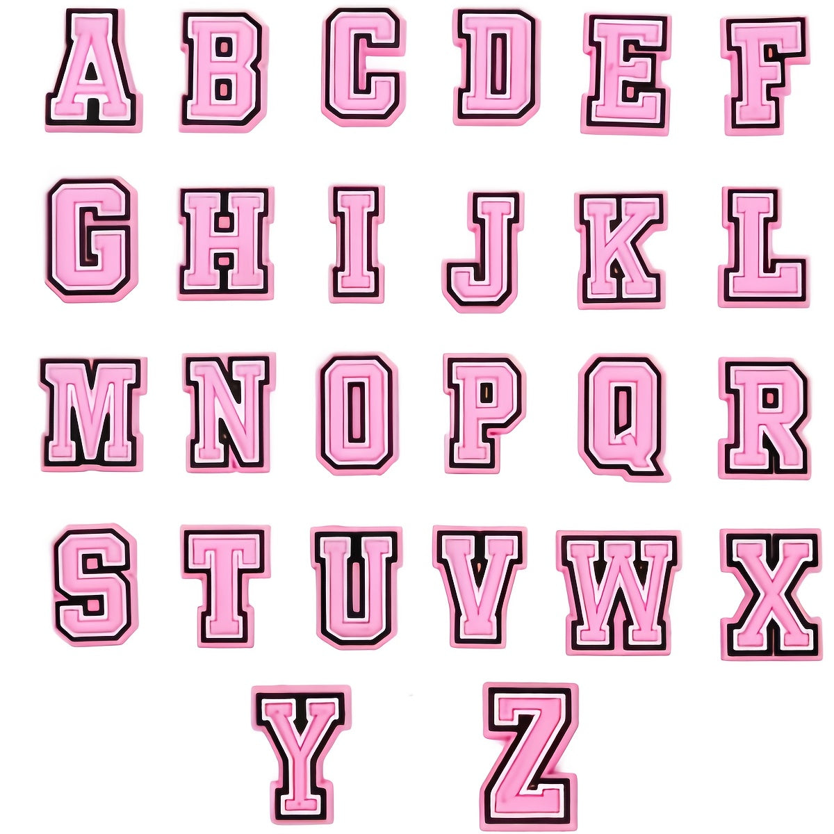 TEMU 26pcs Light Pink English Different Shoe Accessories, Pendant Set Shoe Charms, Suitable For Shoes, Bags, Wristbands And Accessory Hangings -