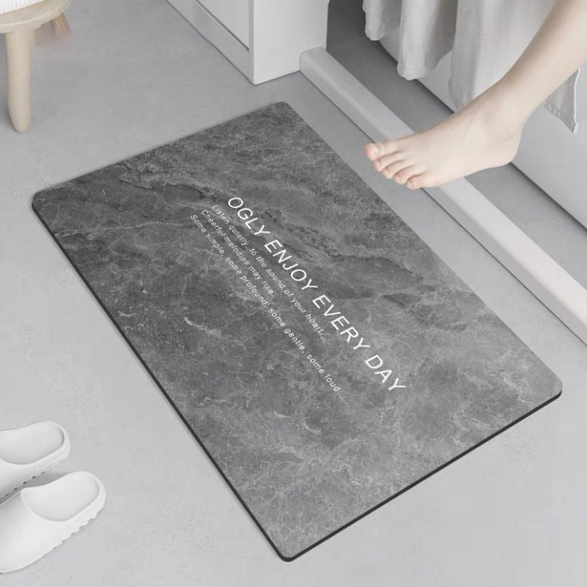 Stone Grain Household Bathroom Carpet Non-slip Floor Mats Quick-drying Water-absorbent Bathroom Doorway Dirt-resistant Mats