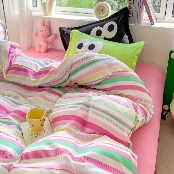 Big Eyes Bedding Set 2024 New Colorful Boys Girls Duvet Cover No Filler case Flat Sheet Twin Queen Size Home Bedspread Y250122