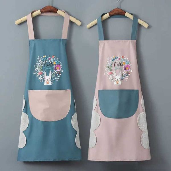Hand-wiping Kitchen Household Cooking Apron Oil-proof Waterproof Men Women Adult Waist Fashion Coffee Overalls Wipe Hand ApronXJ240816