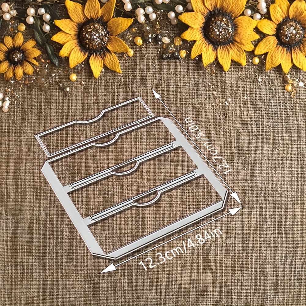 TEMU 1pc Creative Card Holder Metal Die Cut, Diy Scrapbooking Embossing Stencil, Handmade Greeting Card Making Metal Cutting Dies, Gift Card Making