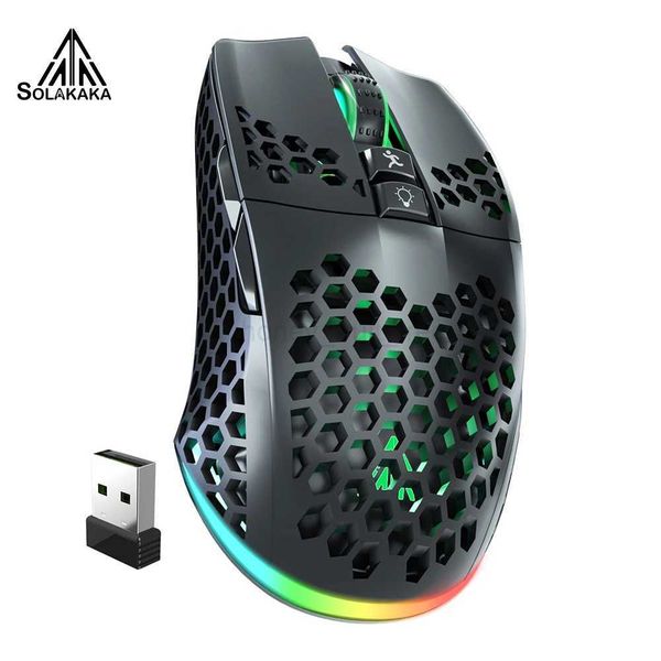 SOLAKAKA SM600 2.4G Wireless Bluetooth Gaming Esports Mouse Rechargeable Type-C 8000DPI 7 Buttons Mice For Computer PC LaptopM240725