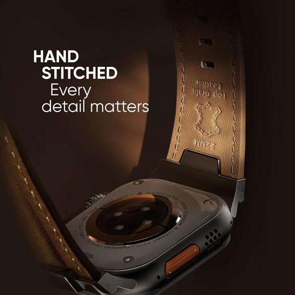 Suitisbest Bands Compatible Apple Watch Band 49mm 46mm 45mm 44mm 42mm, Genuine Leather Red Durable Matel Connector Replacement Strap for Wom