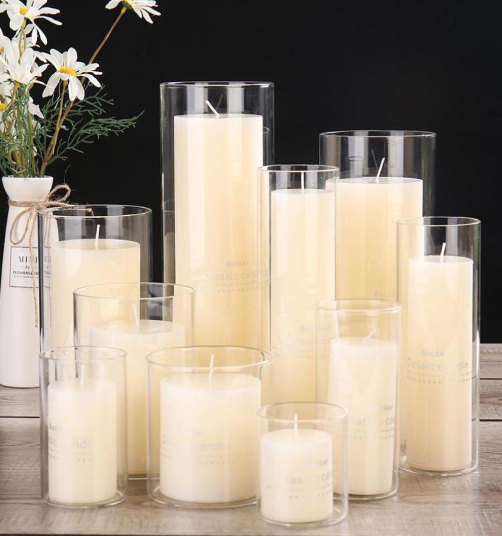 Candle Holders 65cm Glass Holder Votive Vases Transparent Clear Shade Straight Cylinder Lamp5048939