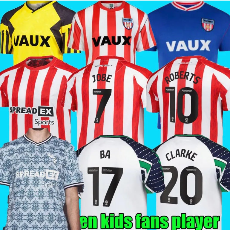 sunderland 24-25 third soccer jersey JOBE ROBERTS ba CLarke Ekwah 2024 2025 home away football shirts men kids kit 1990 05 06 retro long sleeve