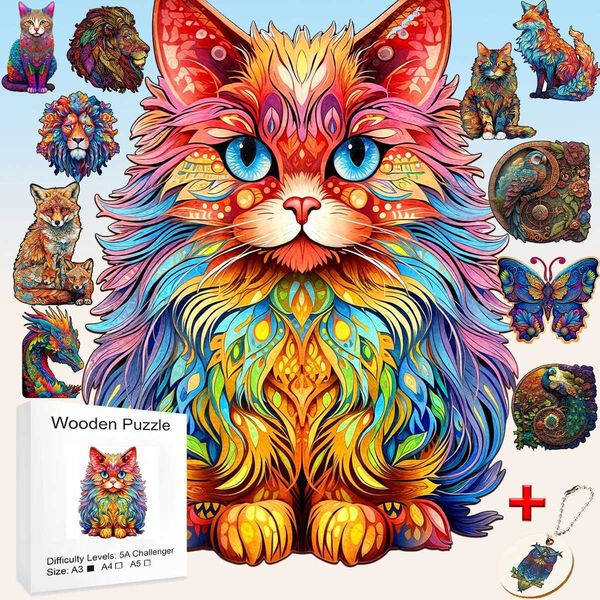 Learn and educate children with educational toys 3D wooden puzzles adult animals wooden puzzles building blocks Christmas dice games X241122