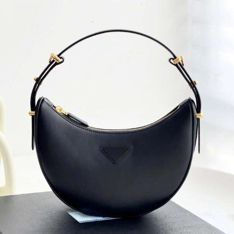 Womens designer bags tote for woman purse croissant half moon triangle metal shoulder bag leather shopping traveg clutch handbag free shipping te026