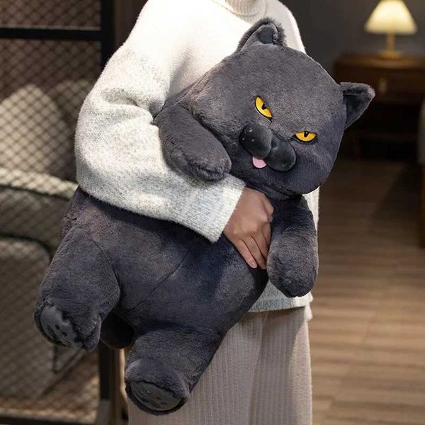 Fat Cat Plush Stuffed Animals Toy Lifelike Black Cat Toy for Boys and Girls Children Xmas Birthday Gift Z250208