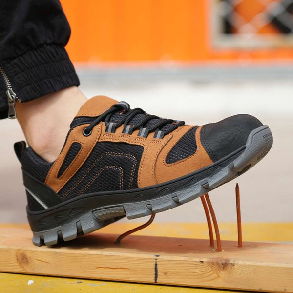 Steel Men Lightweight Fashion Sneakers Breathable Comfortable Safety Toe Slip On Sport Shoes for Work dhshoesc