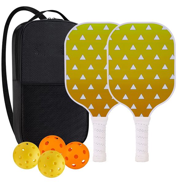 High-Performance Fiberglass Pickleball Paddle for Competitive Outdoors Games 2 Paddle & 4 ball & 1 bag 9962