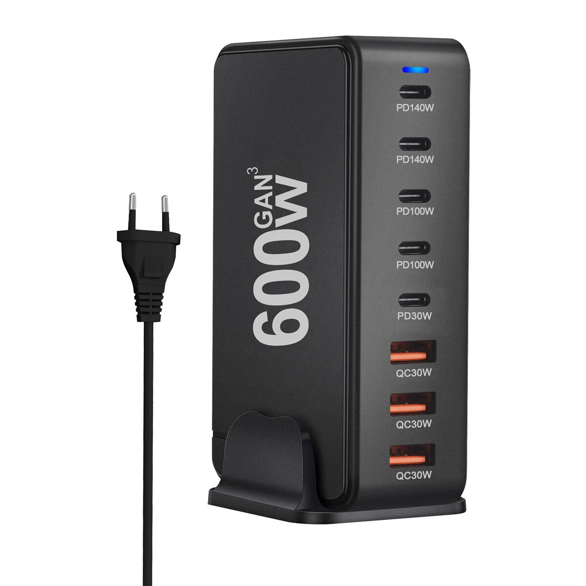 [GaN Tech]Bakeey YMX-600W 600W 8-Port USB PD Charger 5USB-C+3USB-A QC PD3.1 Fast Charging Desktop Charging Station EU Pl