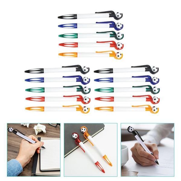 Ballpoint Pens 15pcs Students Ballpoint Pens Soccer Pens Decorative Ballpoint Pens Kids Office School Supplies Press Football Ball Pen 23072