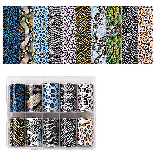 10 rotoli decalcomanie adesivi per il trasferimento di arte del chiodo