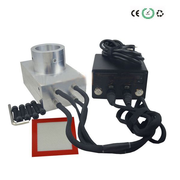 4x7 Inches Aluminum Rosin Press Plates with Dual Heating PID Temperature Controller Box Machine Extracting Smoking Tool Kit for Smoke Shop N