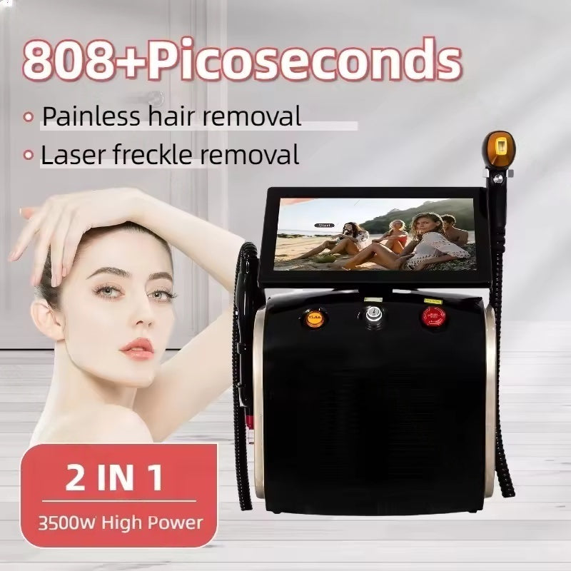3500W High-Power 808nm Diode Laser Hair Removal Tattoo Removal Machine with CE Certification and 3 Wavelengths Suitable for home and beauty salon