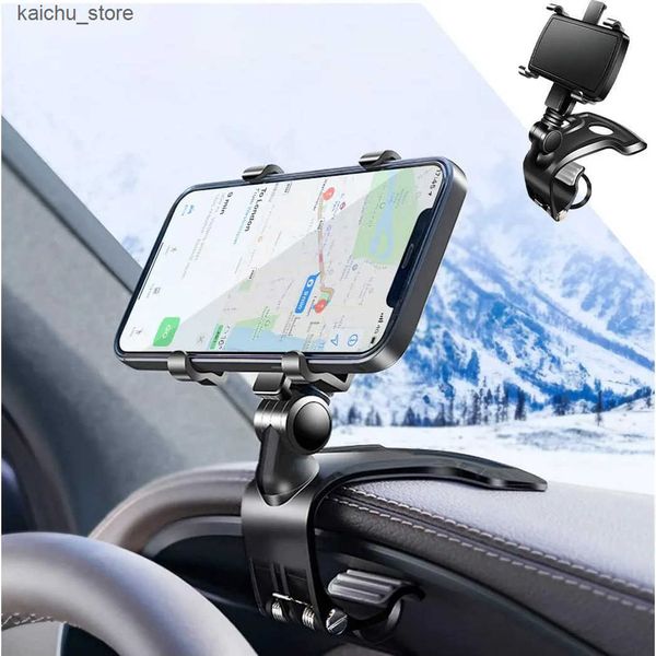 Mounts Holders Universal Car Dashboard Cell Holder Rear View Mirror Sun Visor Baffle Mobile Phone Mount Clip For All Phones J241217