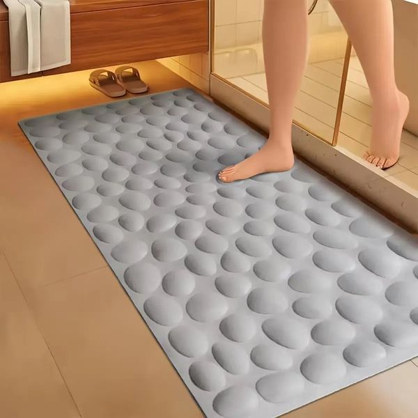 Long bathtub non-slip mat with suction cup plastic bathroom mat super easy to clean massage foot toilet floor mat 241223
