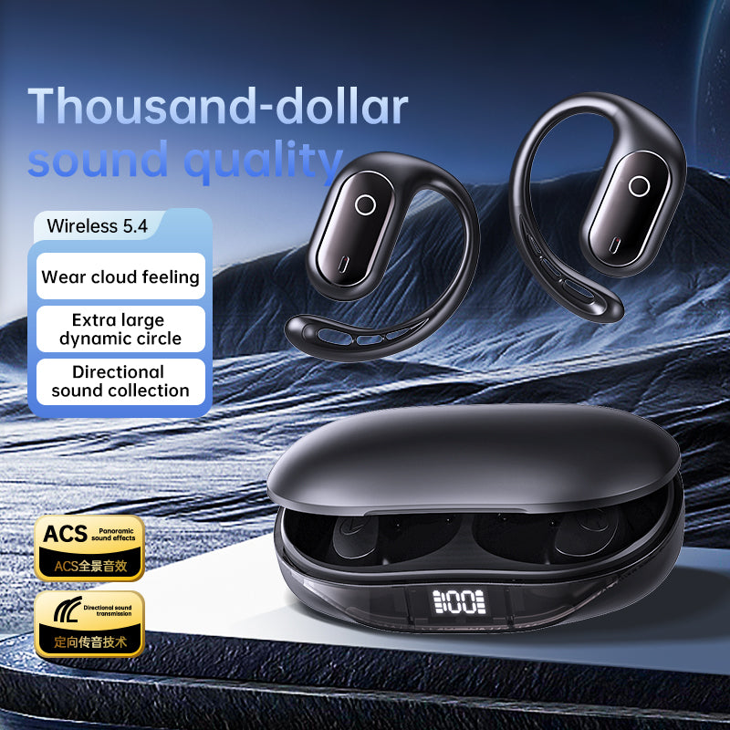 Hot selling AI intelligent translation with electric quantity display hanging ear OWS non in ear noise reduction wireless Bluetooth gaming headphone