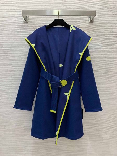 Jacket Women Designer Trench Coat Winter Trend Fashion Classic Presbytery Inner Print No Button Front With Belt Waist Slimming Hooded Casual