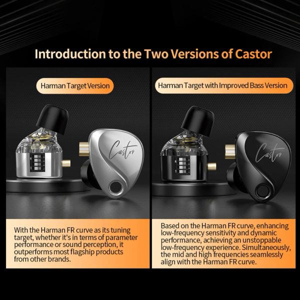KZ Castor 2DD Dynamic in Ear HiFi Earphone High-end Tunable Game Sport Headsets Monitor Headphone Earbuds EDX PRO ZSN PRO ZVX