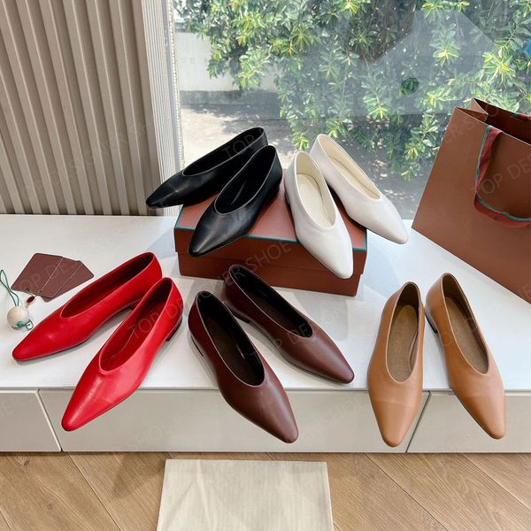 Top quality minimalism Women&#039;s loafers slip on shoes Flat dress shoes Real leather Office shoes Holiday Walking shoes Luxury designer l