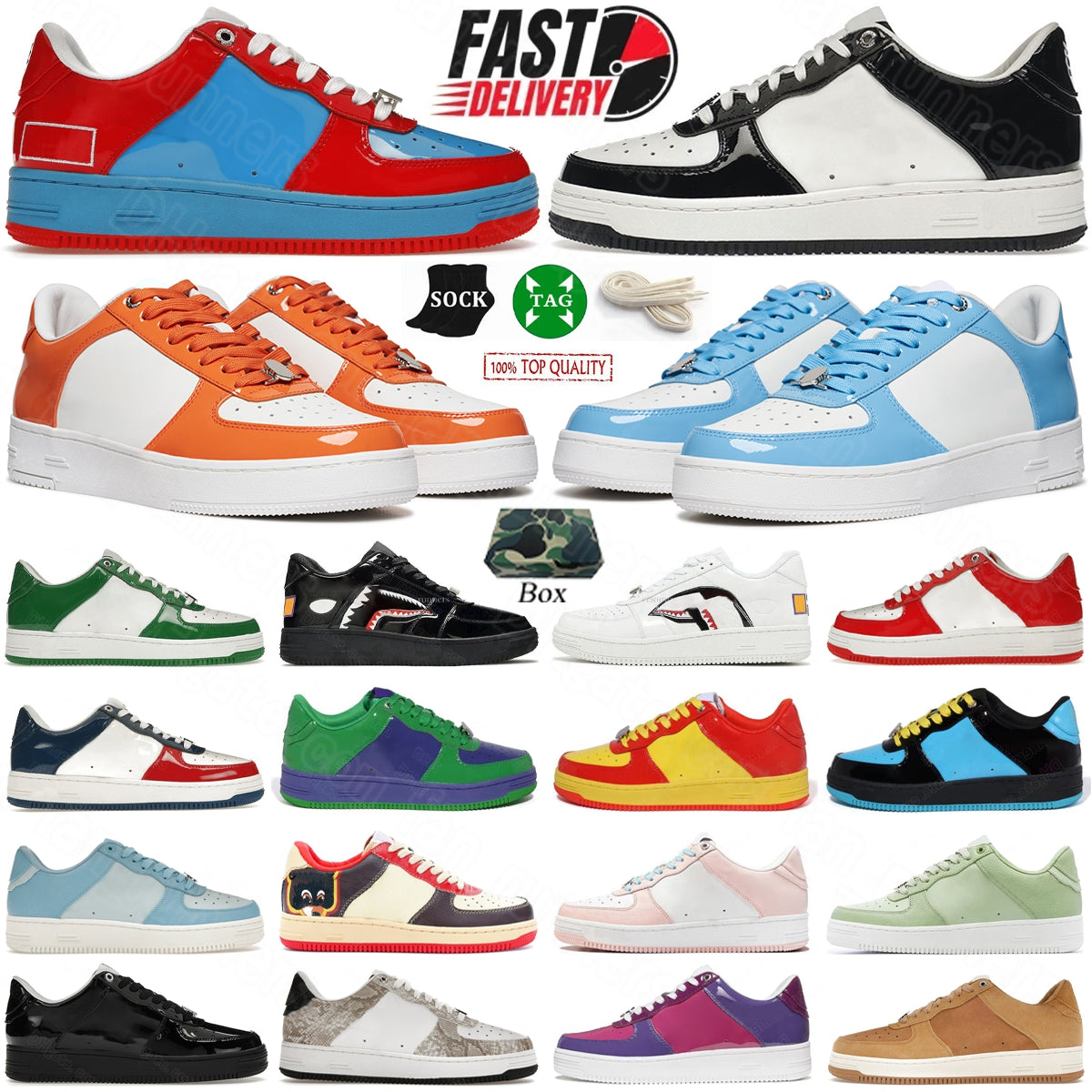 With box Designer Shoes Mens Platform Sneakers Womens Sports Trainers Low Black White Gum Camo Patent Leather Camouflage Skateboarding Jogging Des C