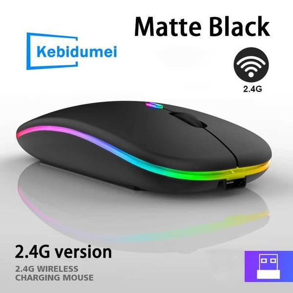 2.4GHz wireless mouse charging Luminous USB mouse game console RGB LED off quiet portable mouse for tablets mobile phones PCs laptops 1600DP
