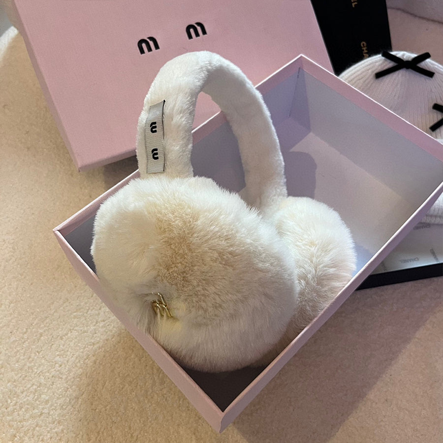 Fashionable Designer And Warm Earbuds For Men And Women Foldable Earbuds For Winter Solid Color Plush Earbuds For Winter Versatile And Antifreeze Ea