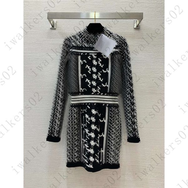 Brand women dress Designer skirt womens dresses Fashion Logo Stand-up collar dress casual skirts vacation striped dress Dec 14 6dcef