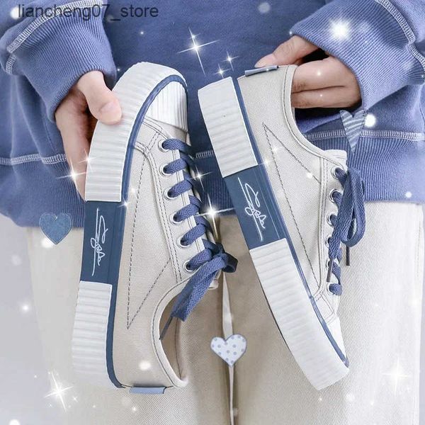 Casual Shoes Low-top Canvas Shoes Womens Sneaker Lace up Flat Casual Shoes Fashion Breathable Running Shoes Soft Botton Vulcanize Shoe J2411