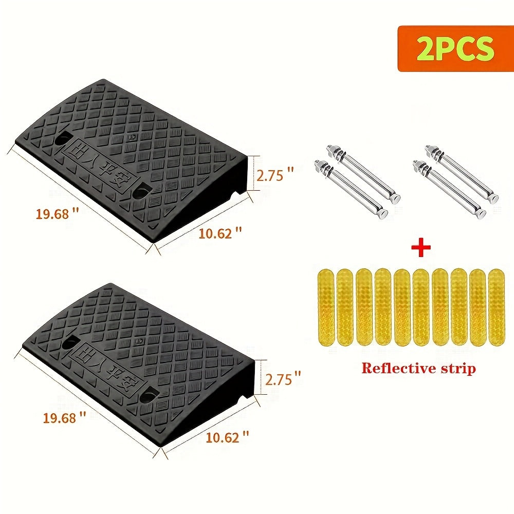 TEMU Two-piece Car Sidewalk Ramp - Portable Threshold Ramp, Suitable For , Cars, Wheelchairs And Pet Mowing - Ideal For And People With Mobility