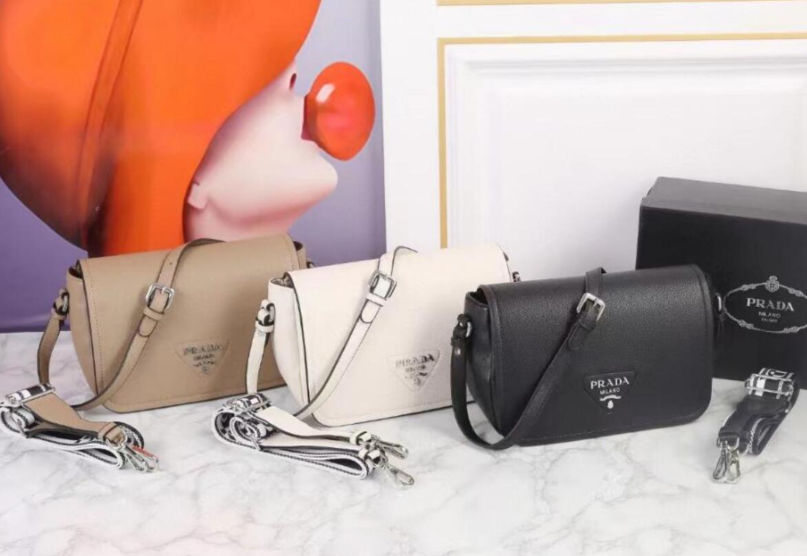 PradaHandbags Purse Cross Body Bag Plain Pattern Belt fashion letter Width Belt Lady Classic Genuine Leather Single Shoulder Bags