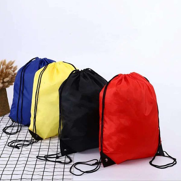 Riding Backpack Gym Shoes Clothes Backpacks Waterproofthicken Drawstring Belt Nylon Color Portable Sports Bag