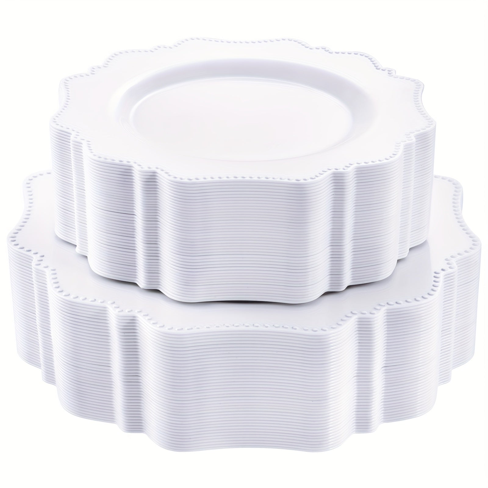 TEMU 100-pack Halloween Disposable Plastic Plates - 50 Heavy-duty 10.5'' Dinner Plates & 50 8.25'' Salad-dessert Plates Commercial-grade Elegant