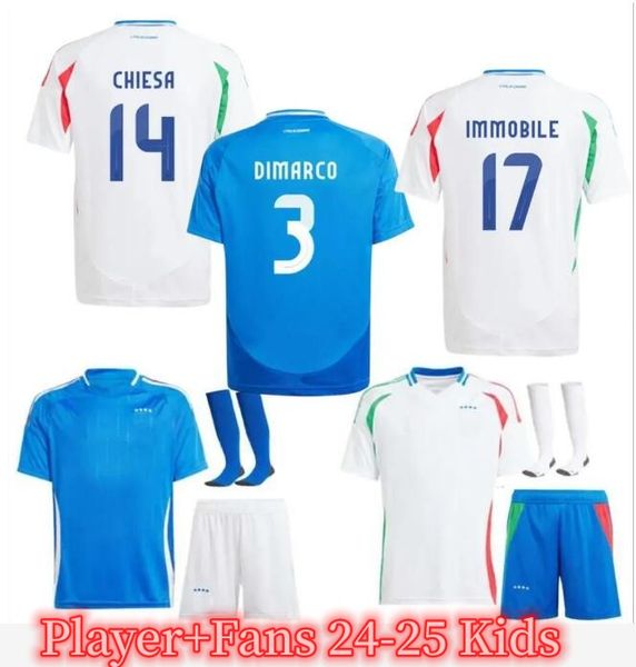 2024 Italia FANS European Championship BONUCCI Soccer Jerse JORGINHO INSIGNE VERRATTI 2025 Italia Men Kids FOOTBALL SHIRTS CHIESA BARELLA CH