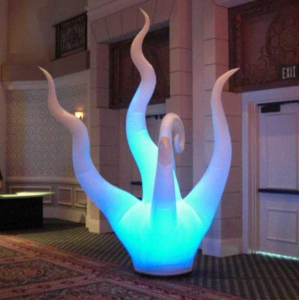 wholesale 2.4mH 8ft party inflatable led lights decoration standing seaweed water plants with base blower and colorful bulbs for stage night