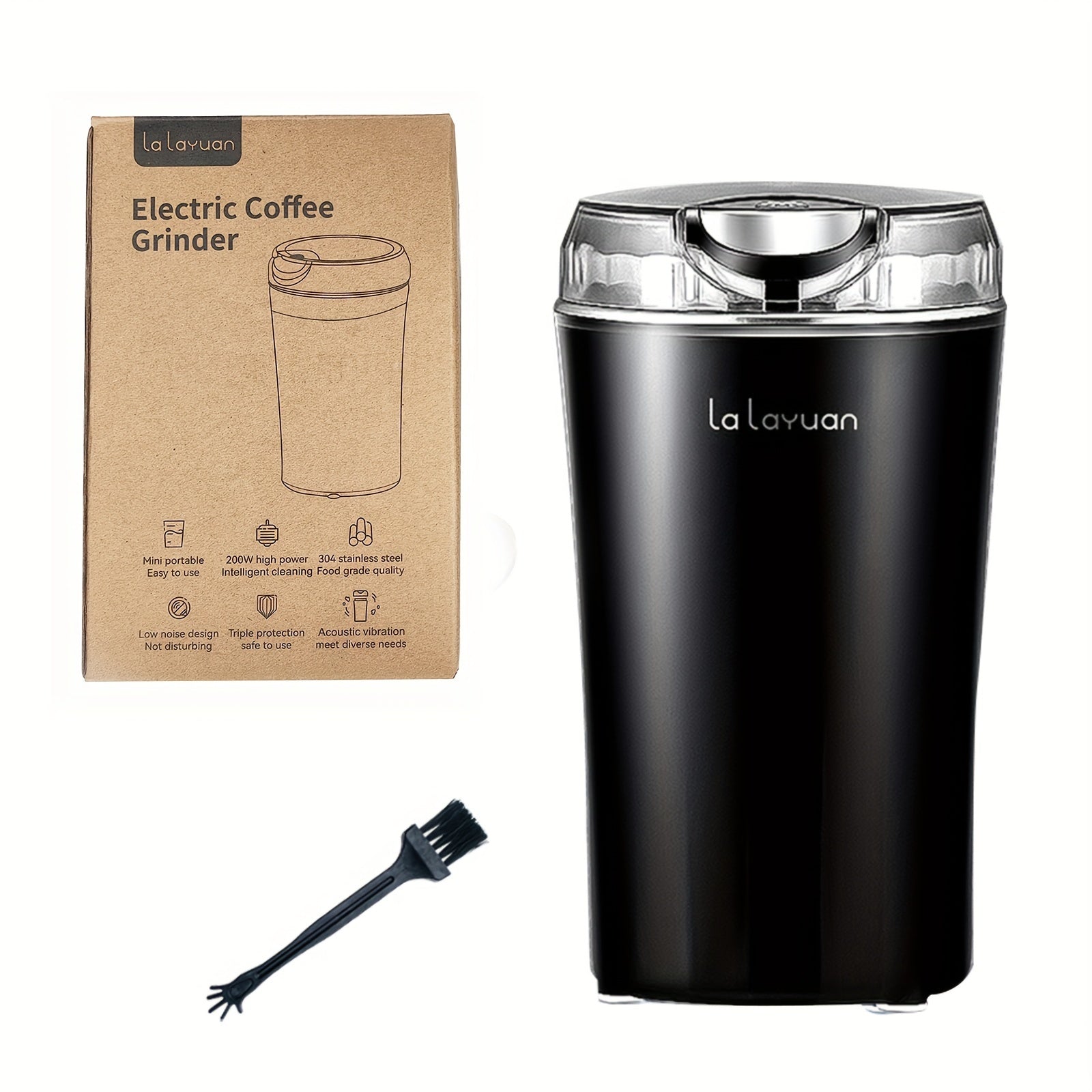 TEMU 80g-2.8oz-12 Cups Grinder Electric, With Brush , 200w Powerful Spice Grinder Electric, Grain Mills, Coffee Grinder, Food Mixer Fresh Spices ,