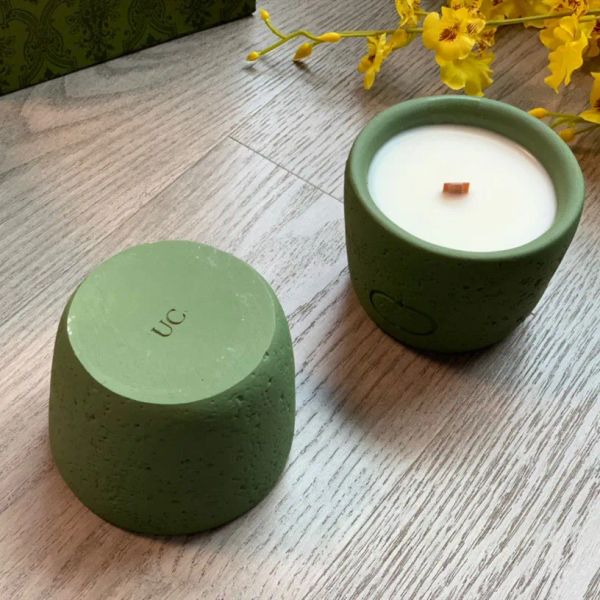 Designer Aromatherapy Gift Box Vintage Carved Avocado Green Aroma Bedroom, living room scented candles Night Romantic Candle