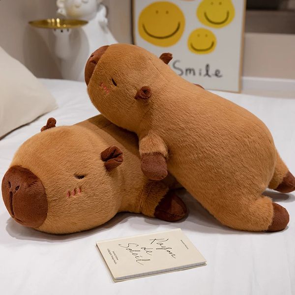 60-80-100cm Big Size Long Cute Creative Capybara Plush Toys Soft Stuffed Animal Baby Sleeping Pillow Sofa Cushion for Kids Gifts 250109