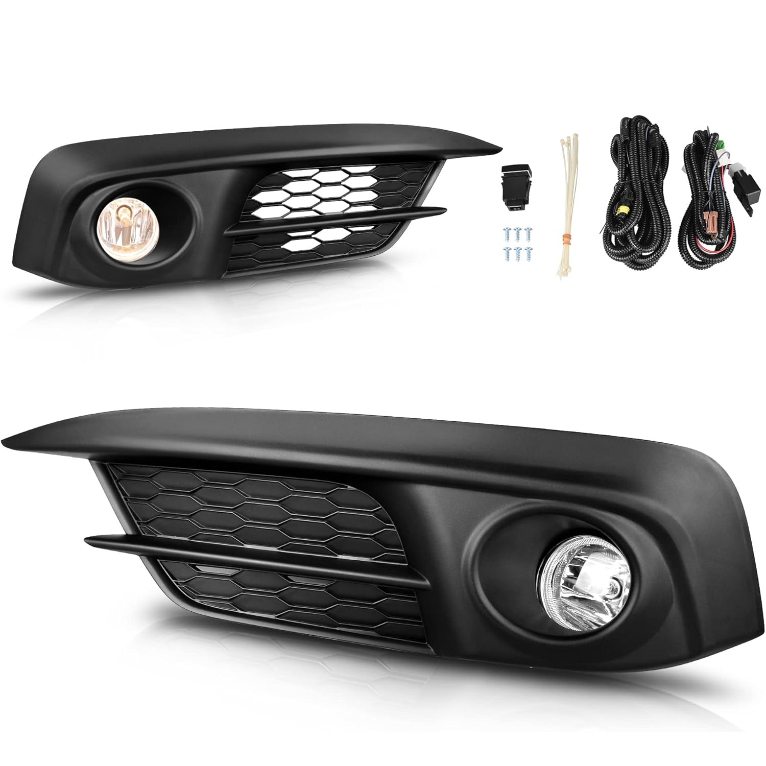 YITAMOTOR Fog Lights Compatible with 16 17 18 2016 2017 2018 Civic Fog Lamps Replacement, Bulbs and Wiring Harness Included-2 Pack