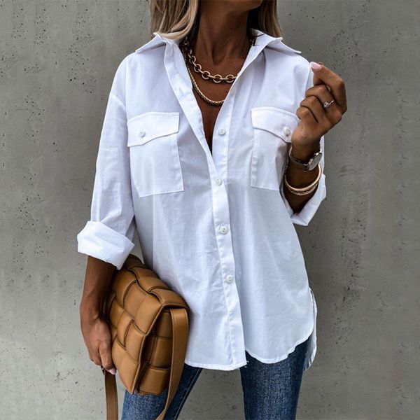 Women&#039;s Blouses Shirts Casual White Blouse Shirt Chic Streetstyle Shirt Ladies Blouse Shirts Fall Tops for Women Clothes Blusas Mujer D