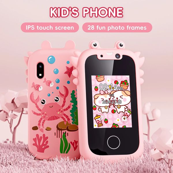 Kids Smart Phone Educational Toys Dual Camera Music Player Baby IPS Touch Screen Phone Game Learning for Age 3-12 Brithday Gifts 250109