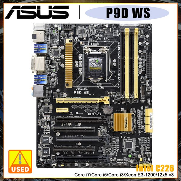 ASUS P9D WS Motherboard with Intel C226 Chipset Socket 1150 Supports Intel 22nm Processor Core i7 i5 i3-Xeon E3-1200-12x5 v3