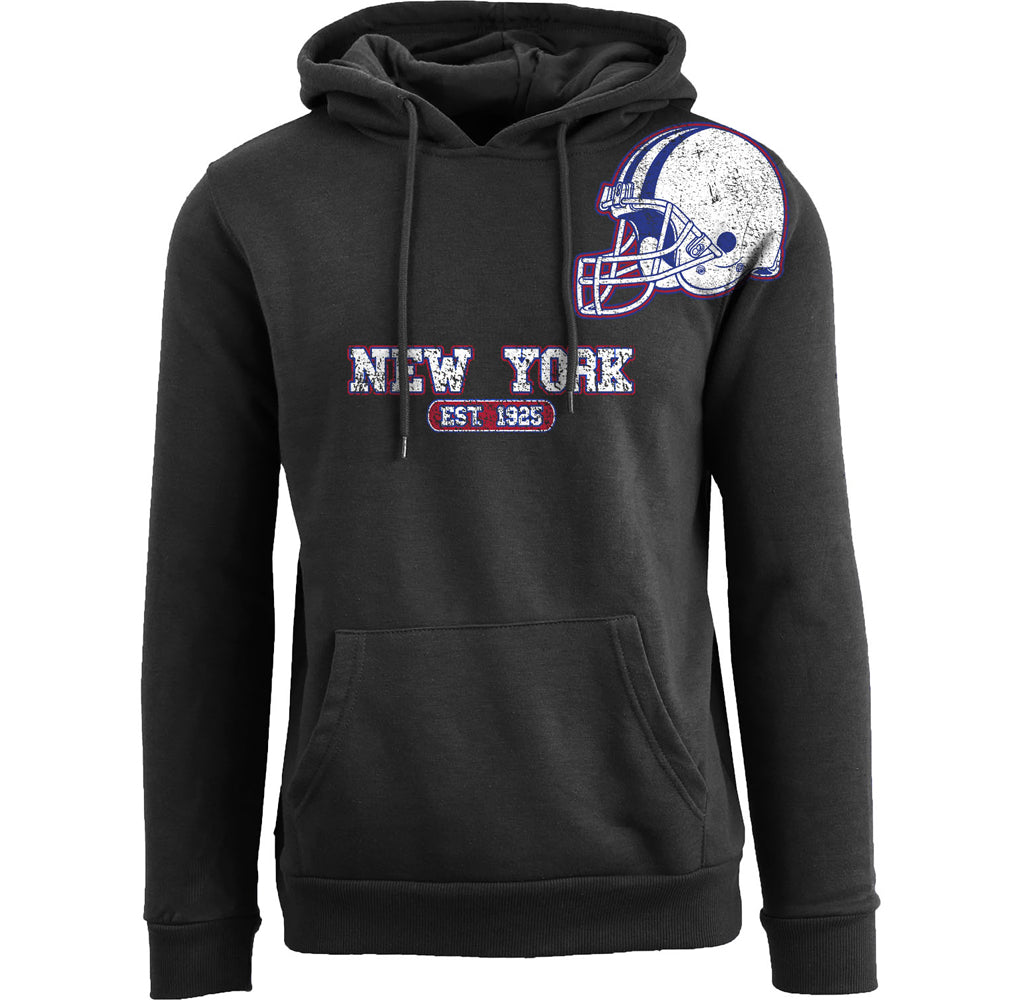 Football Team Helmet Pullover Hoodie - Men's Awesome Football Helmet Pull Over Hoodie - New York - Black - 2XL