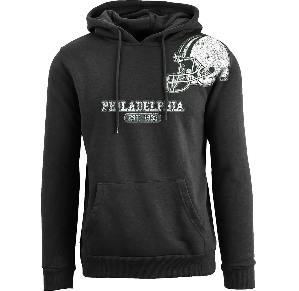 Football Team Helmet Pullover Hoodie - Men's Awesome Football Helmet Pull Over Hoodie - Philadelphia - Black - 2XL