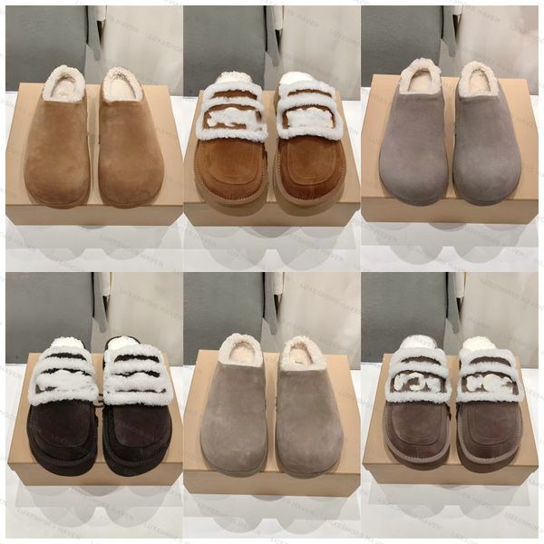 2024 New Flat Sandals Luxury Slippers New Winter Slipper Slides Women Warm Basic Plain slippers Slip On sandals Designer Best Quality Slider