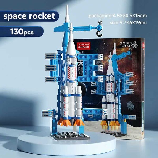Blocks Blocks Urban Space Rocket DIY Craft Launch Center Puzzle Model Assembly Building Childrens Toys Small Set Boy Gifts H241115 Y240208