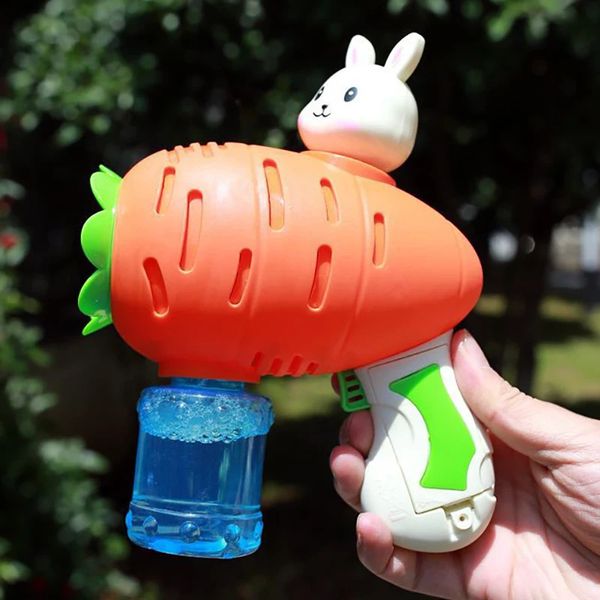 Bubble Gun Kids Toy 12 Holes Fully Automatic Machine Rabbit Soap Blower Toys Wedding Party Games Childern Gift 241225